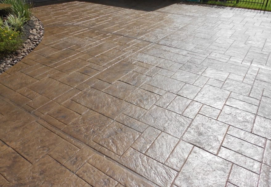 Colour And Stamp Freshly Poured Concrete, How To Pour A Stamped Concrete Patio Door