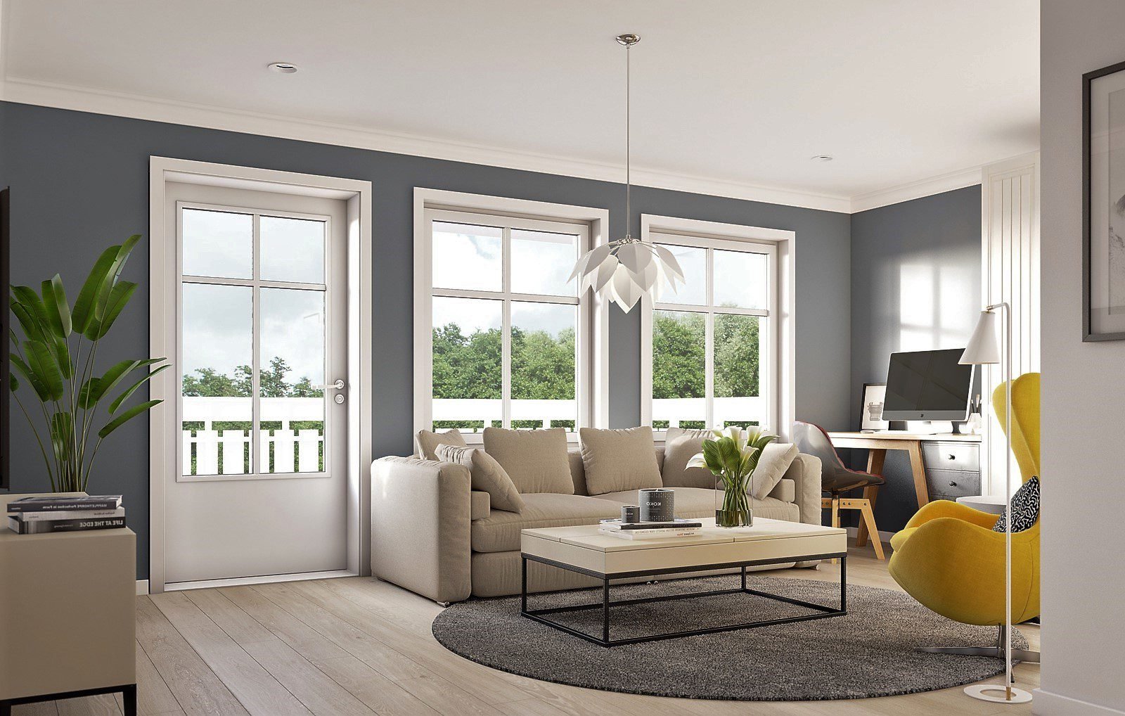 Smart ideas for living room combined with a work area 👍😀